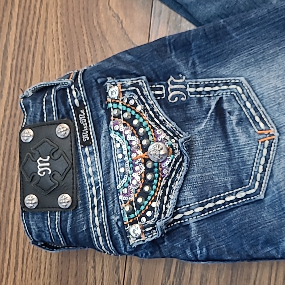 BOHO Miss Me Jeans Cute Pocket Details! Size 25 ♦♦♦ - Picture 3 of 9